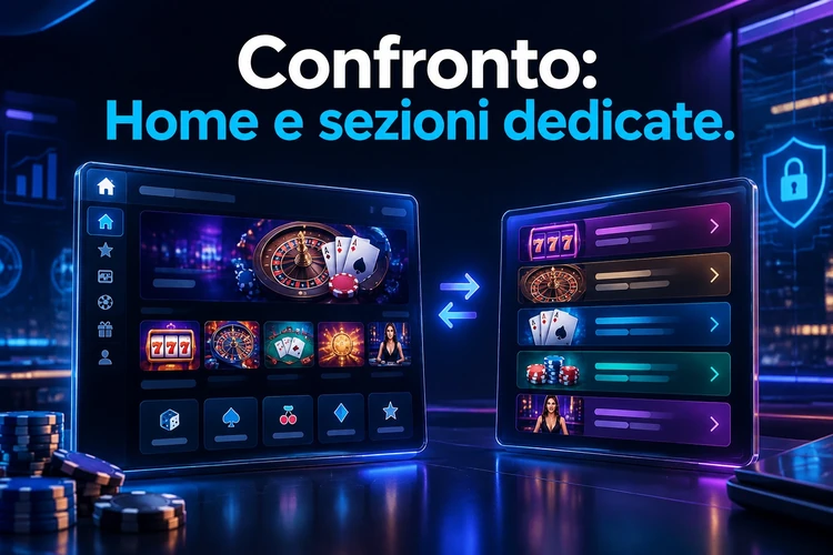 Confronto: Home e sezioni dedicate